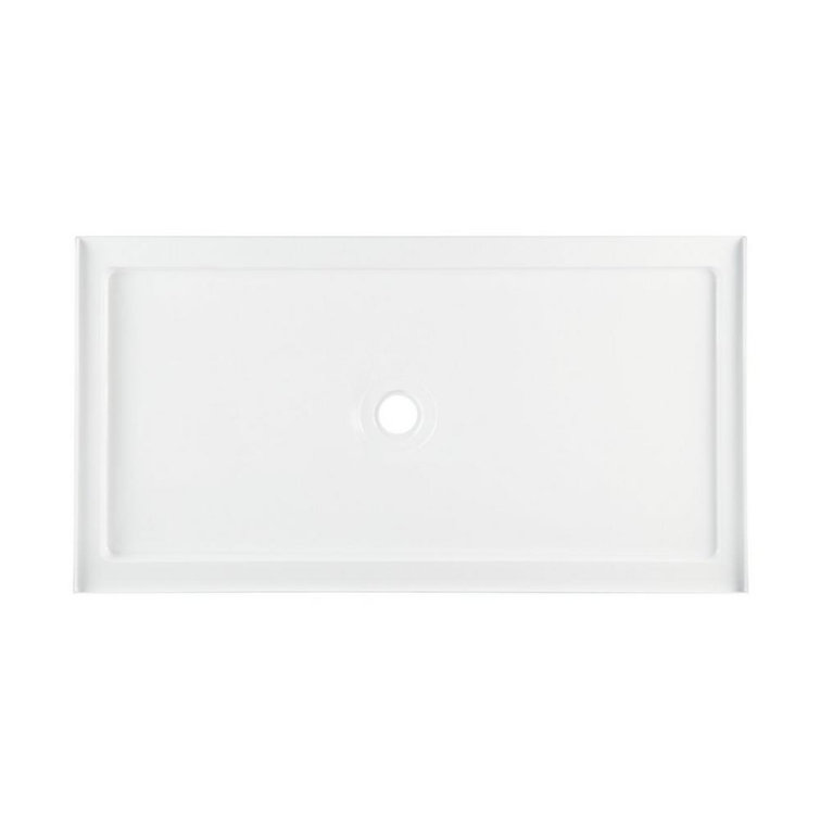 60'' White Rectangular Single Threshold Shower Base