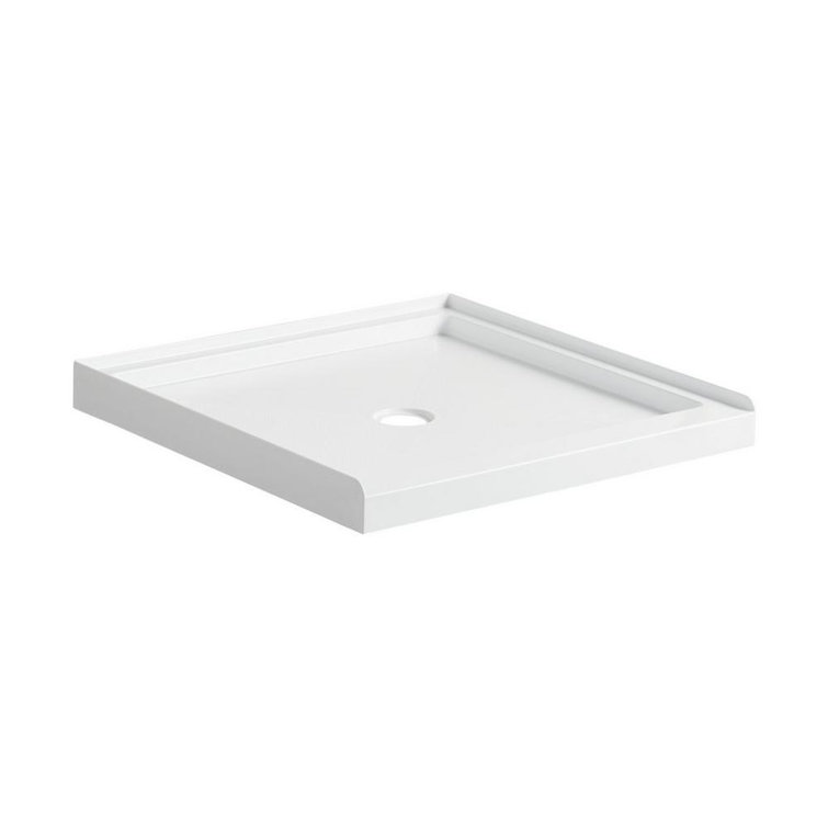 White 36'' Square Single Threshold Shower Base