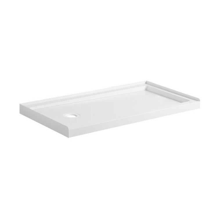 60'' White Rectangular Single Threshold Shower Base