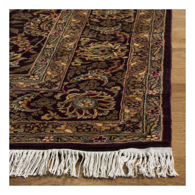 Hand-knotted Purple Wool Traditional Rectangular Rug 5' x 7'