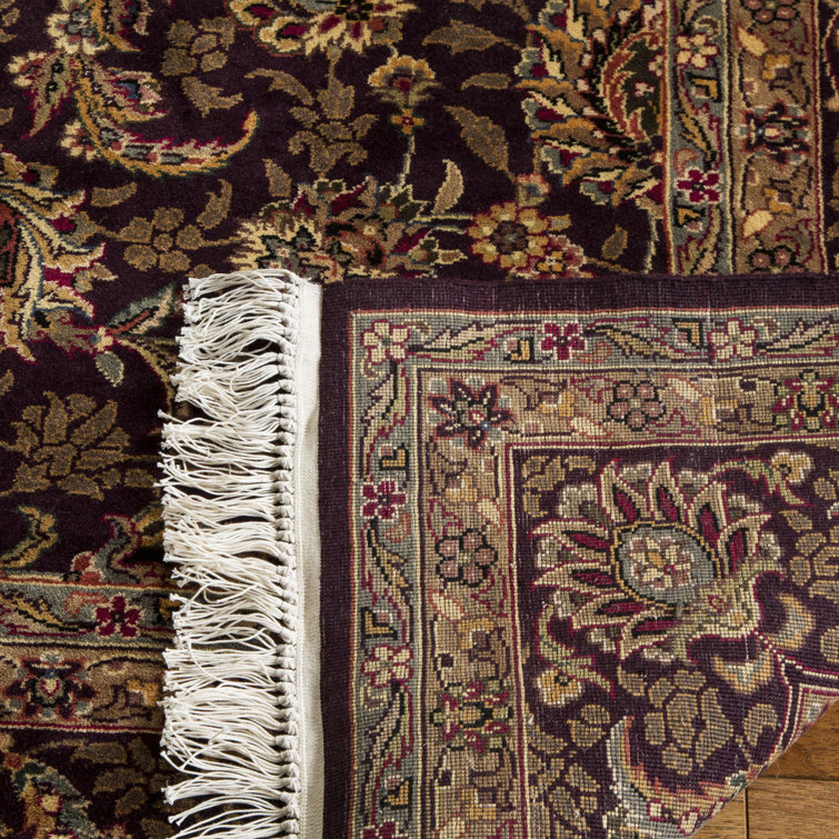 Hand-knotted Purple Wool Traditional Rectangular Rug 5' x 7'