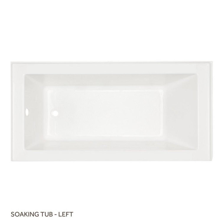 Sitka 60" Glossy White Acrylic Alcove Soaking Tub