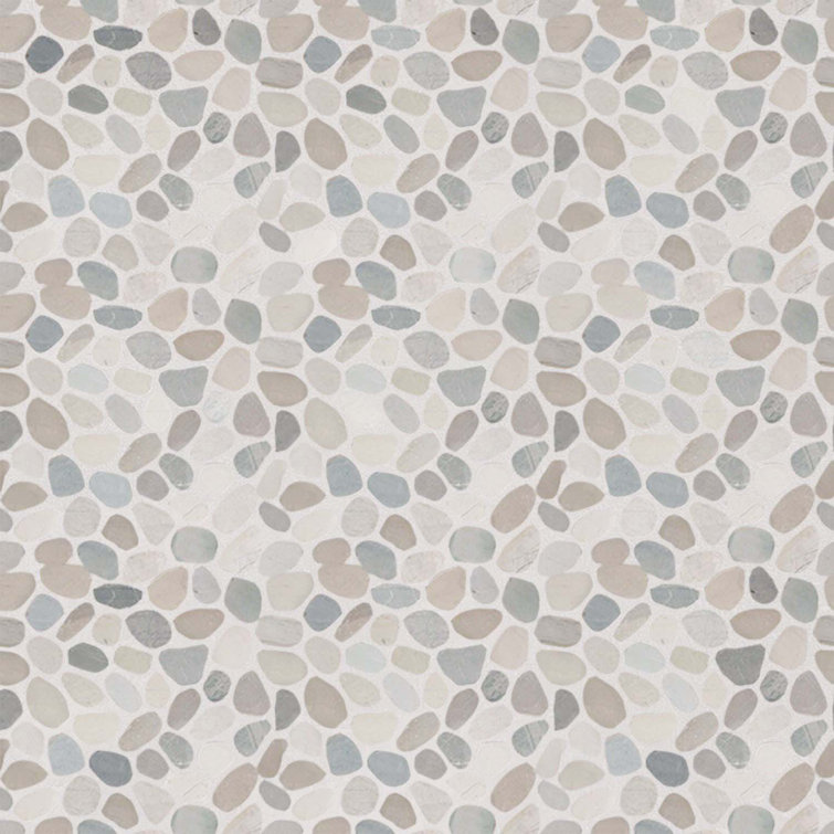 Mix Blend 12" x 12" Natural Stone Pebble Mosaic Tile