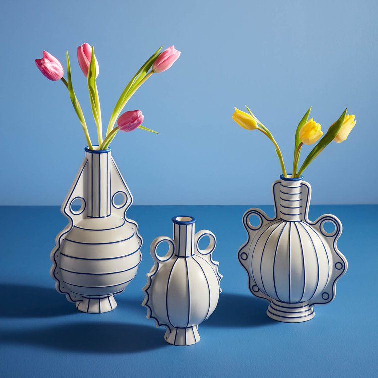 Venezia Large White and Blue Porcelain Decorative Vase