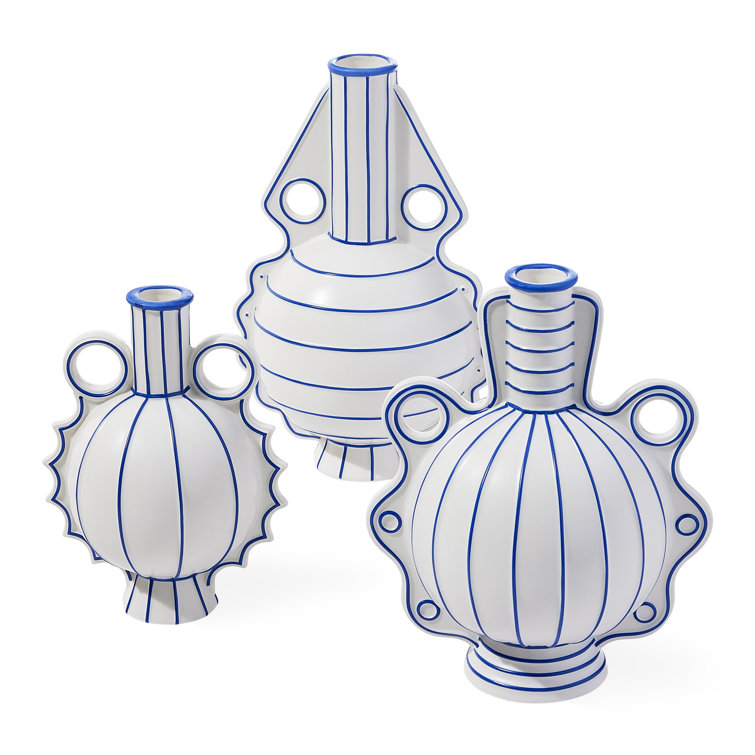 Venezia Large White and Blue Porcelain Decorative Vase