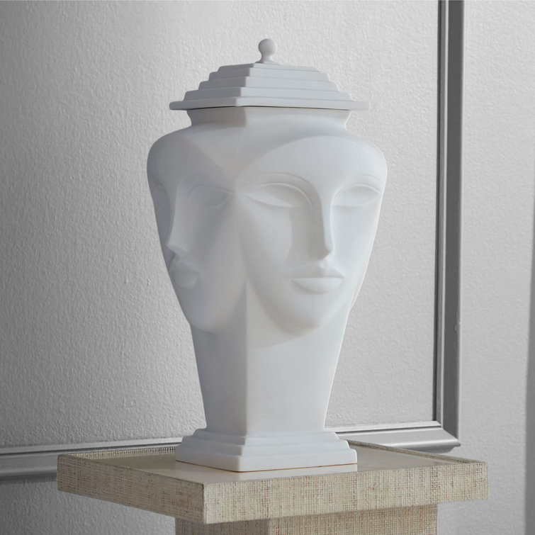Matte White Ceramic Novelty Ginger Jar Urn
