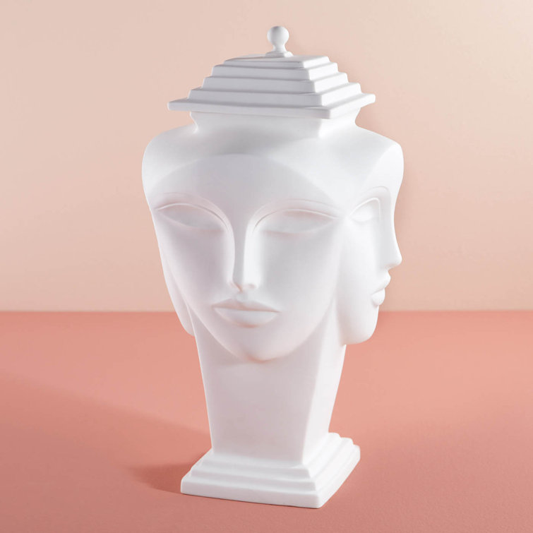 Matte White Ceramic Novelty Ginger Jar Urn