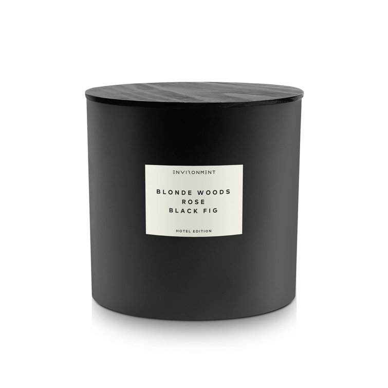 55oz Black Soy Candle with Blonde Woods and Rose