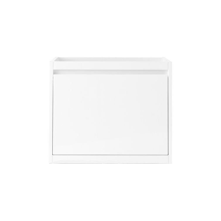 Glossy White 24" Wall-Mount Single Vanity Base