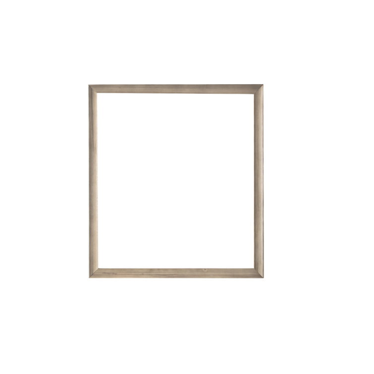 Natural Walnut Rectangular Wood Framed Mirror, 40" x 36"