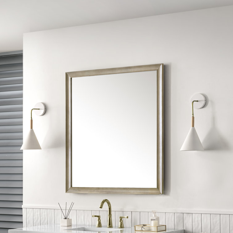 Glenbrooke Light Natural Oak 40"x48" Rectangular Wood Vanity Mirror