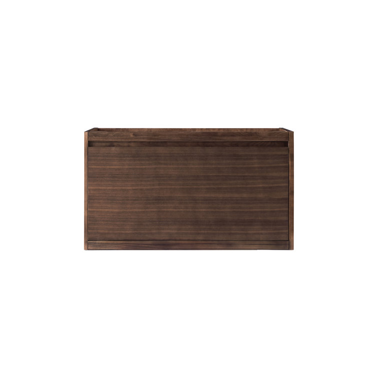 Mantova 35.4" Mid-Century Walnut Wall-Mount Vanity Cabinet
