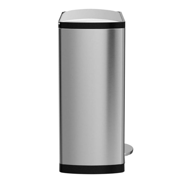 Brushed Stainless Steel 13 Gallon Rectangular Step Trash Can