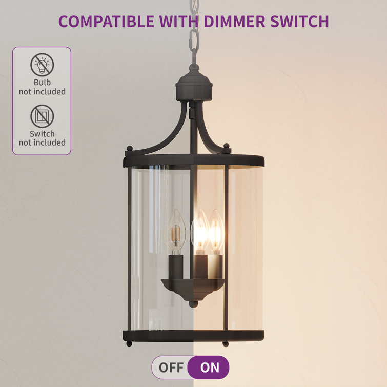 Matte Black Metal 5-Light Lantern Pendant Chandelier