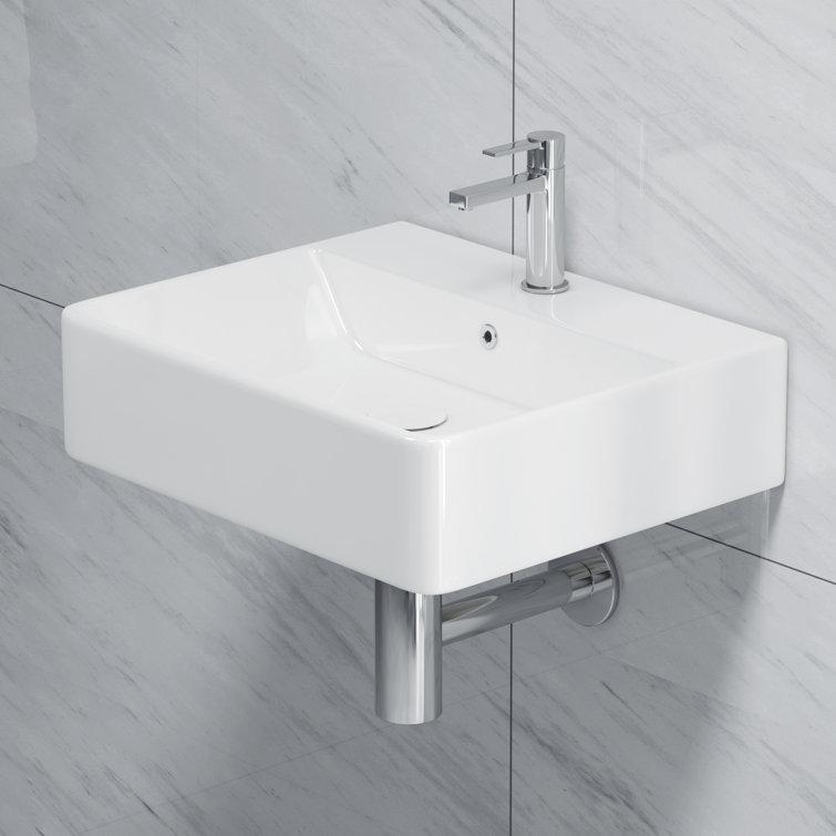 Turner 20" White Ceramic Rectangular Wall-Mount Bathroom Sink