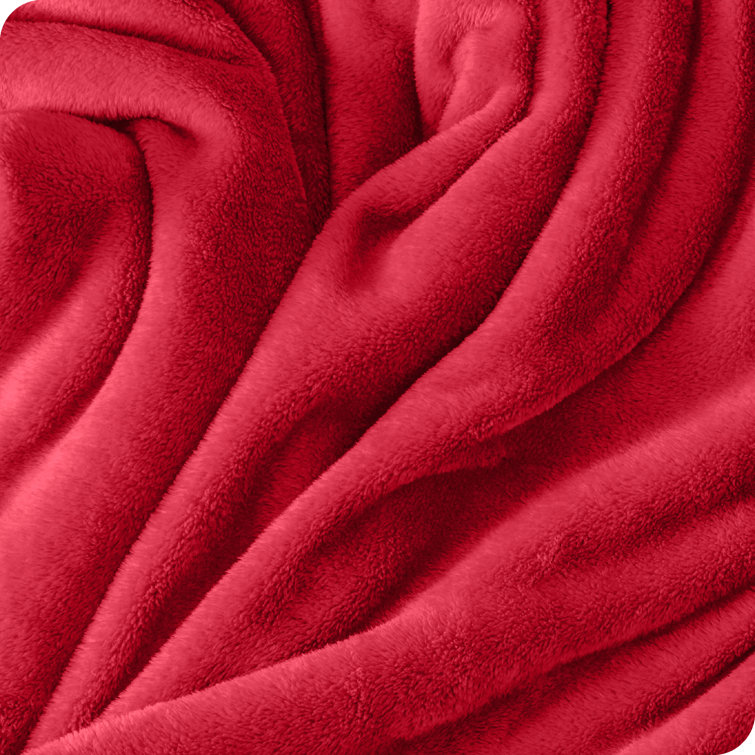 Luxurious King-Sized Red Microplush Fleece Throw Blanket
