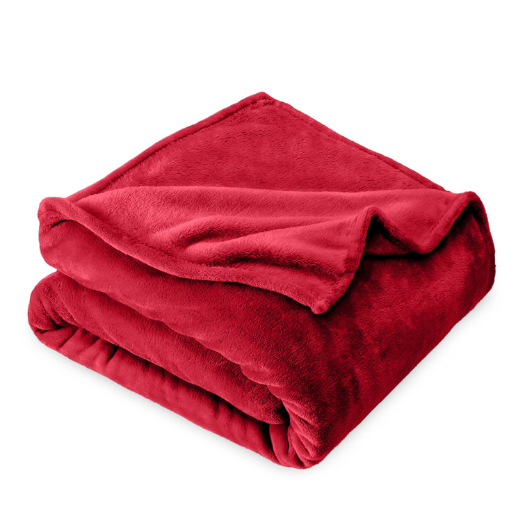 Luxurious King-Sized Red Microplush Fleece Throw Blanket