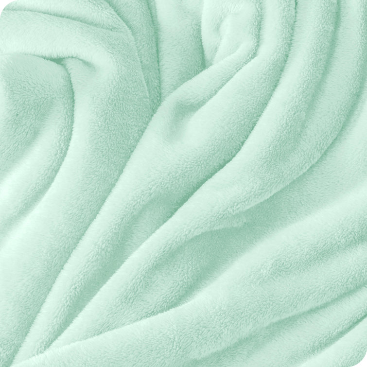 Luxurious Spring Mint Full/Queen Microplush Fleece Reversible Blanket