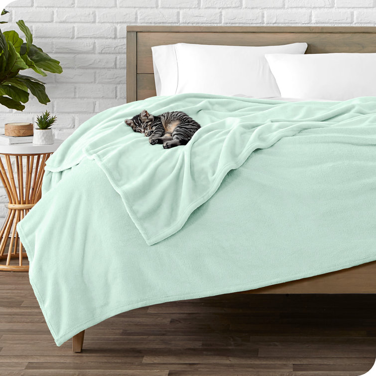 Luxurious Spring Mint Full/Queen Microplush Fleece Reversible Blanket