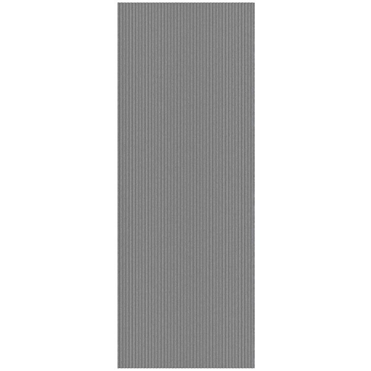 Gray Non-Slip Synthetic Hallway Runner Rug, 2' x 5'