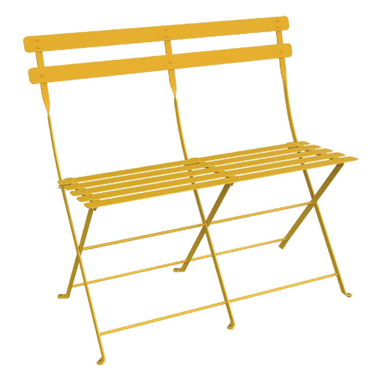Honey Textured Steel Outdoor Bistro Bench