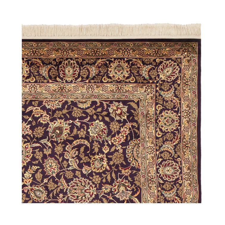 Hand-knotted Purple Wool Traditional Rectangular Rug 5' x 7'