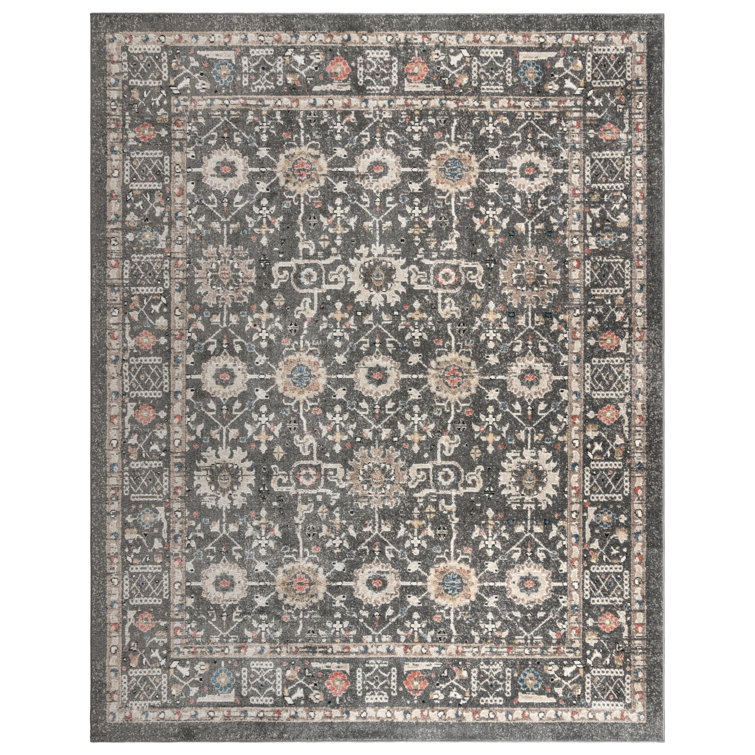 Heirloom Gray Tufted Rectangular Polypropylene Area Rug 8'9" x 13"