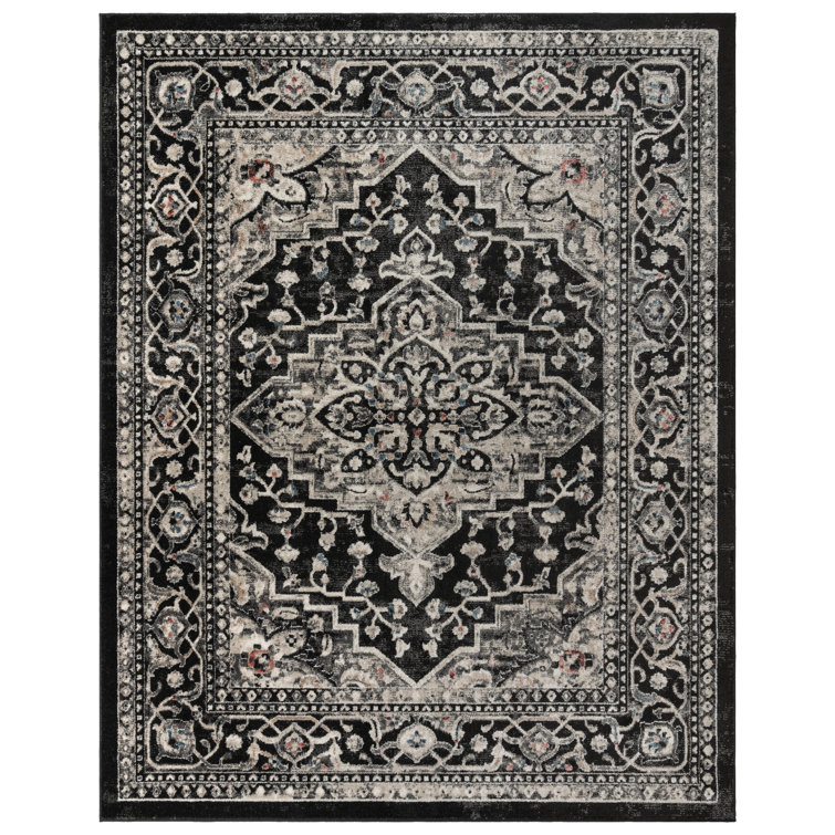 Heirloom Black and Beige Tufted 8' x 10' Synthetic Area Rug