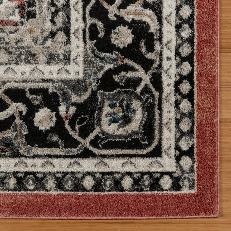 Fluer Rose 5' x 7' Tufted Synthetic Area Rug