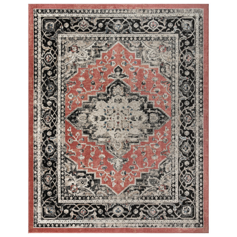Fluer Rose 5' x 7' Tufted Synthetic Area Rug