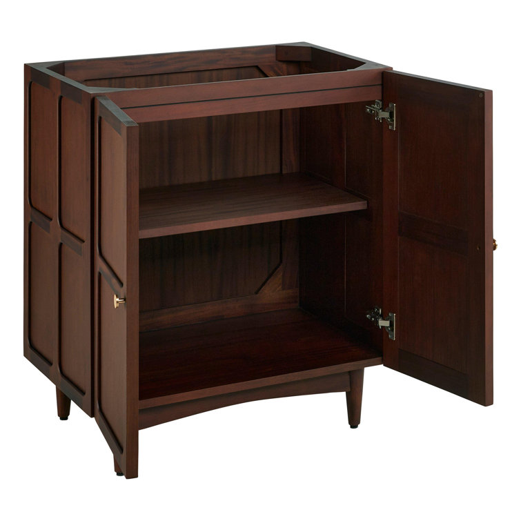 Delavan 30" Mahogany Single Bathroom Vanity with Carrara Marble Top