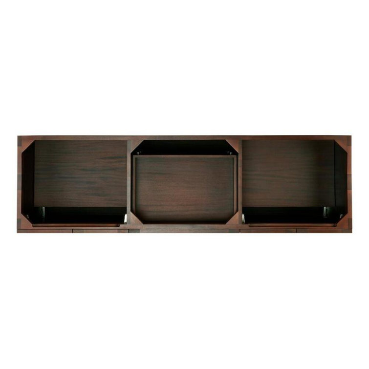 72" Cold Brew Mahogany Double Basin Vanity with Brass Hardware
