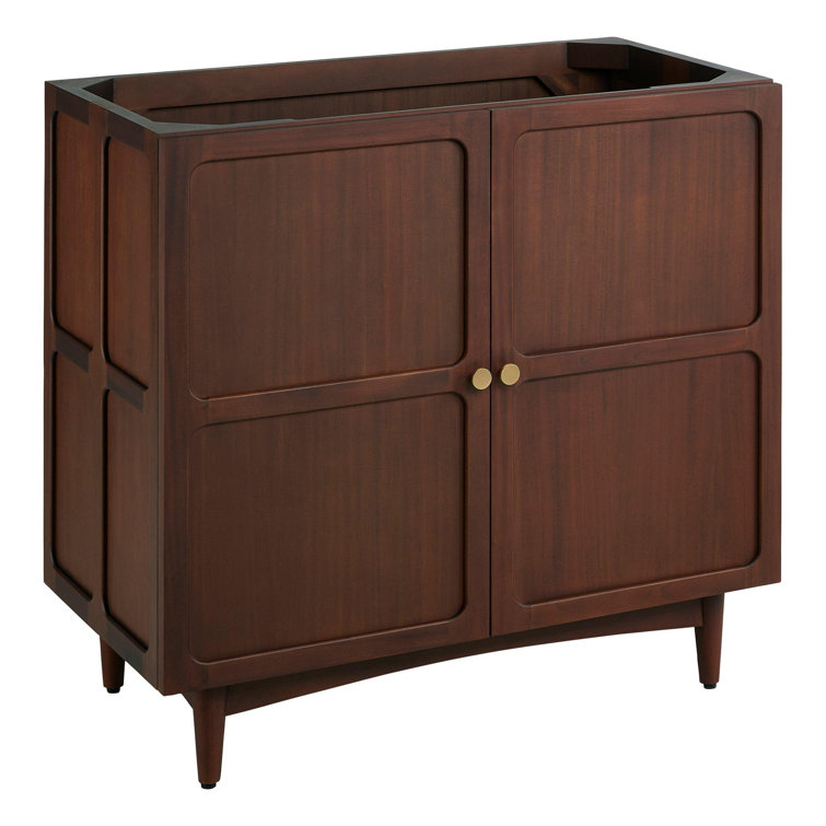 Delavan 36" Cold Brew Mahogany Freestanding Vanity Cabinet