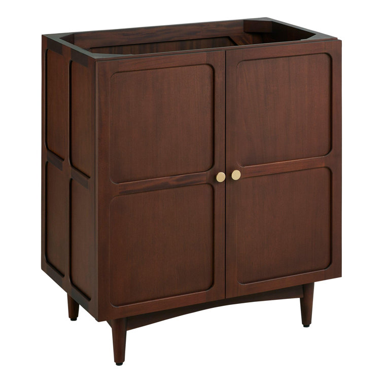 Delavan 30" Mahogany Single Bathroom Vanity with Carrara Marble Top