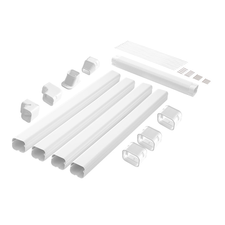 White PVC Mini Split Line Set Cover with Complete Accessories