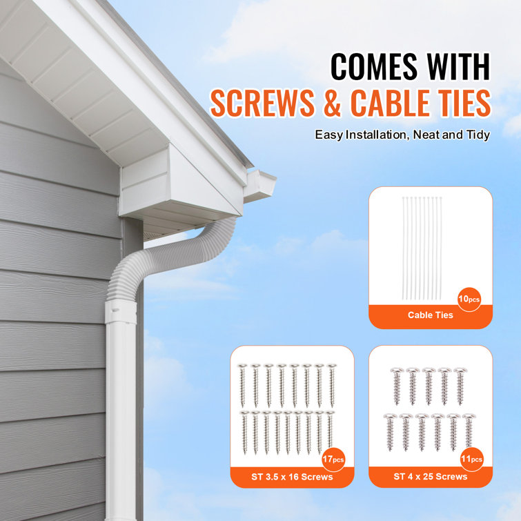 White PVC Mini Split Line Set Cover with Complete Accessories