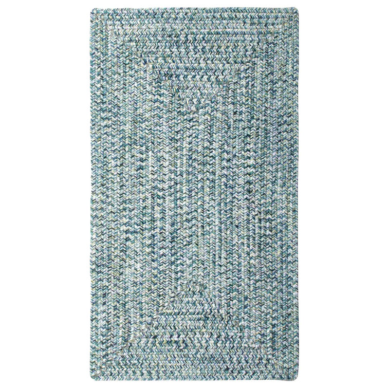 Sea Glass Ocean Blue Braided Synthetic Oval Rug