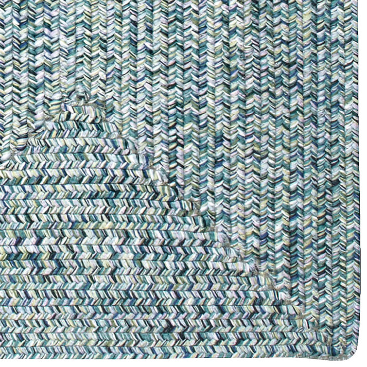 Sea Glass Ocean Blue Braided Synthetic Oval Rug