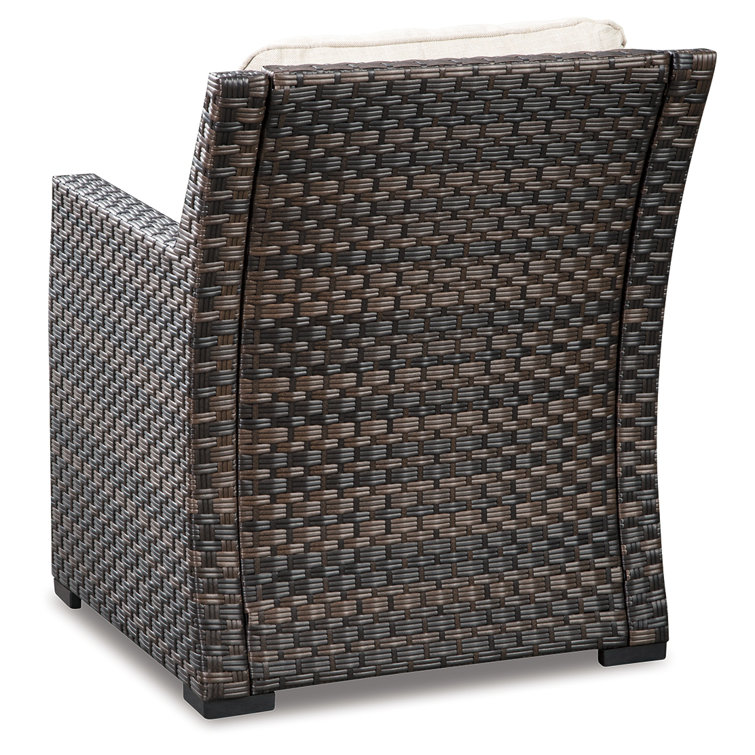 Elegant Transitional Beige & Brown Lounge Chair with Cushions