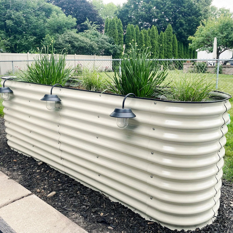 Pearl White 32" Tall Modular Metal Raised Garden Bed