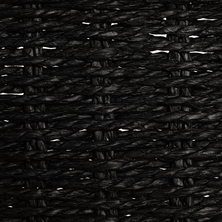 Black Handwoven Paper Rope Rectangular Storage Basket