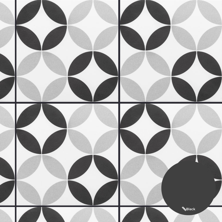 Twinkle Black and Gray 9" Porcelain Matte Wall and Floor Tile