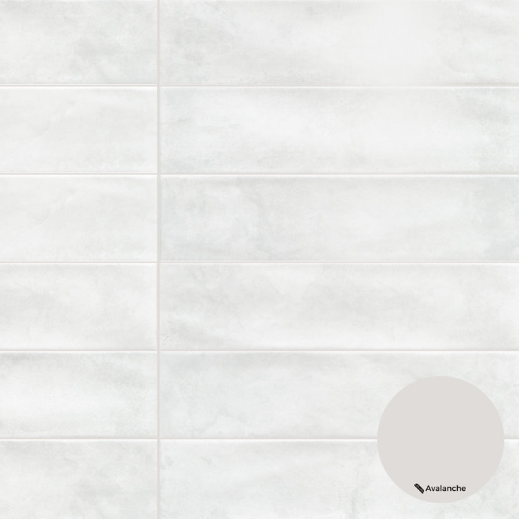Avila White 3" x 12" Glossy Ceramic Subway Wall Tile