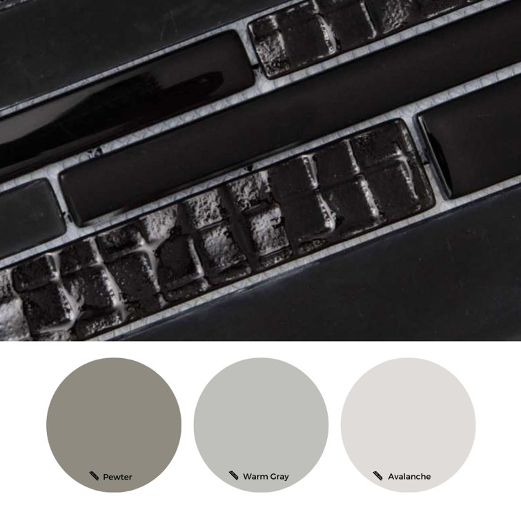 Karma Black 12x12 Textured Glass Mosaic Wall Tile