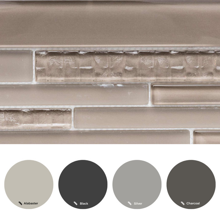 Karma Taupe Frosted Glass Mosaic Wall Tile Sheet