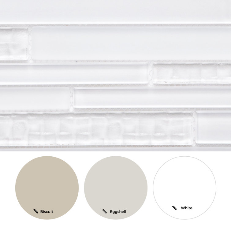 Karma 12" x 12" White Glass Mosaic Wall Tile Sheet