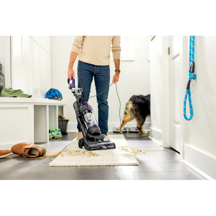 Compact Black and Purple Bagless Upright Vacuum Cleaner for Pets