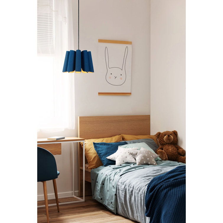 Blue Drum Shade Mini Pendant Light