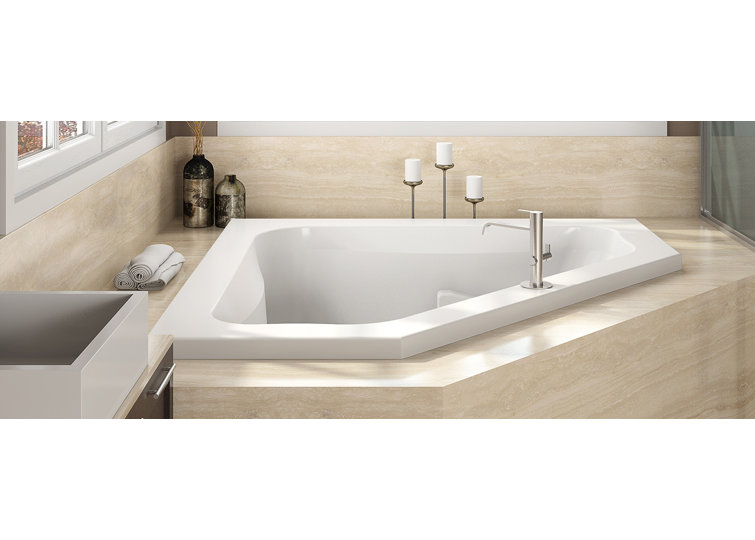 Signature 60" White Acrylic Corner Soaking Bathtub