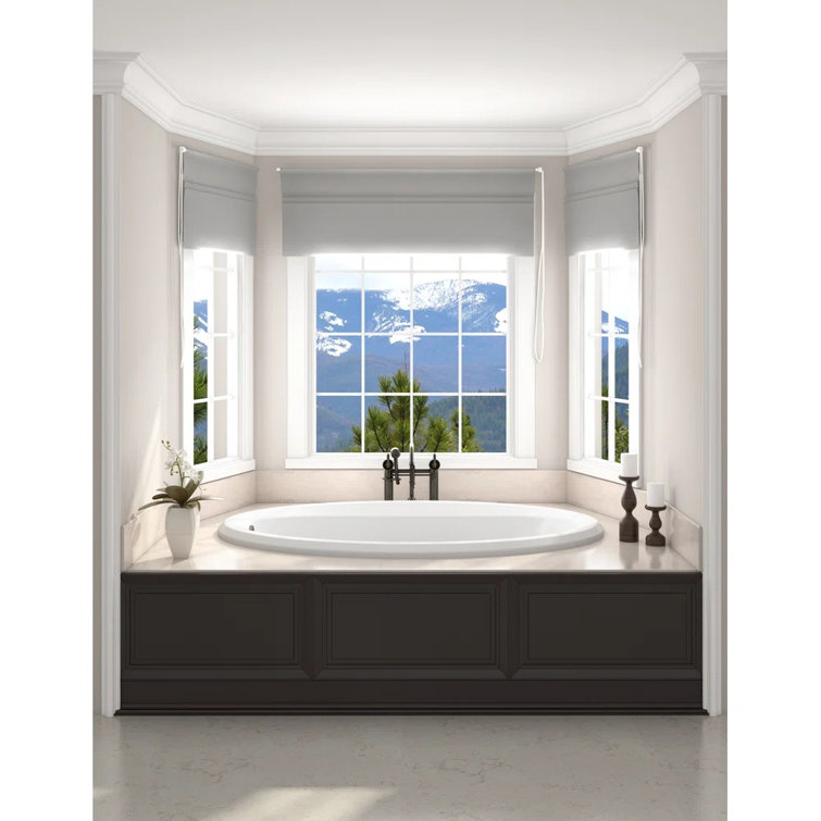 White Oval Acrylic 71'' Drop-In Soaking Bathtub